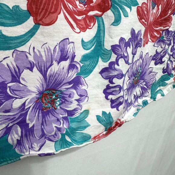 VTG Night Star Purple/Red Flower Short Night Gown Made in America Size Medium - Picture 6 of 7